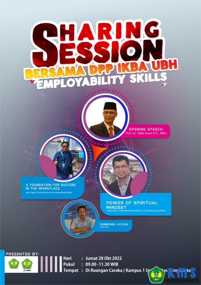 Sharing Session Employability Skills DPP IKB Alumni Universitas Bung Hatta 2022